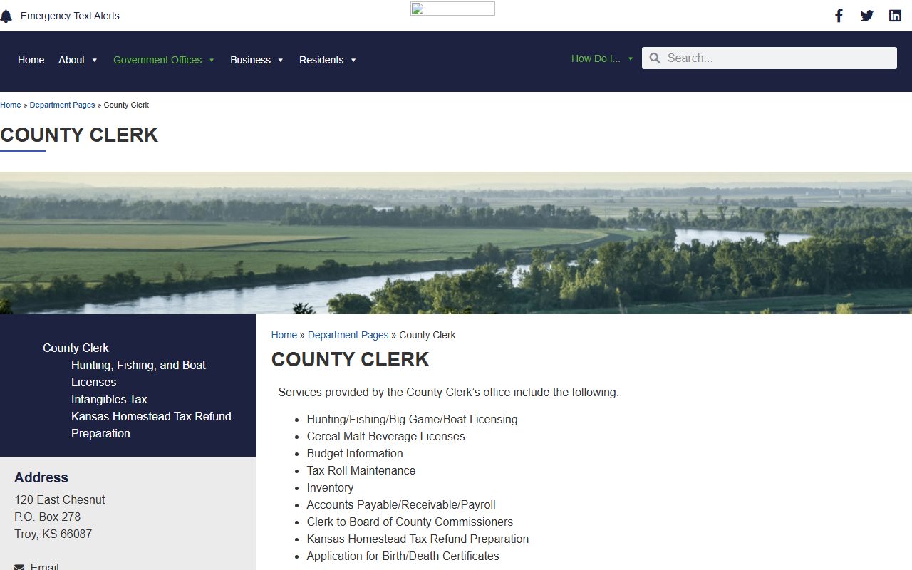 Doniphan County Clerk of District Court records office source
