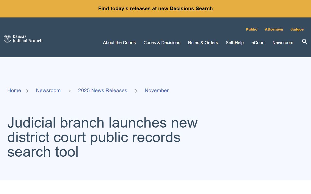 Doniphan County court records Kansas CaseSearch interface
