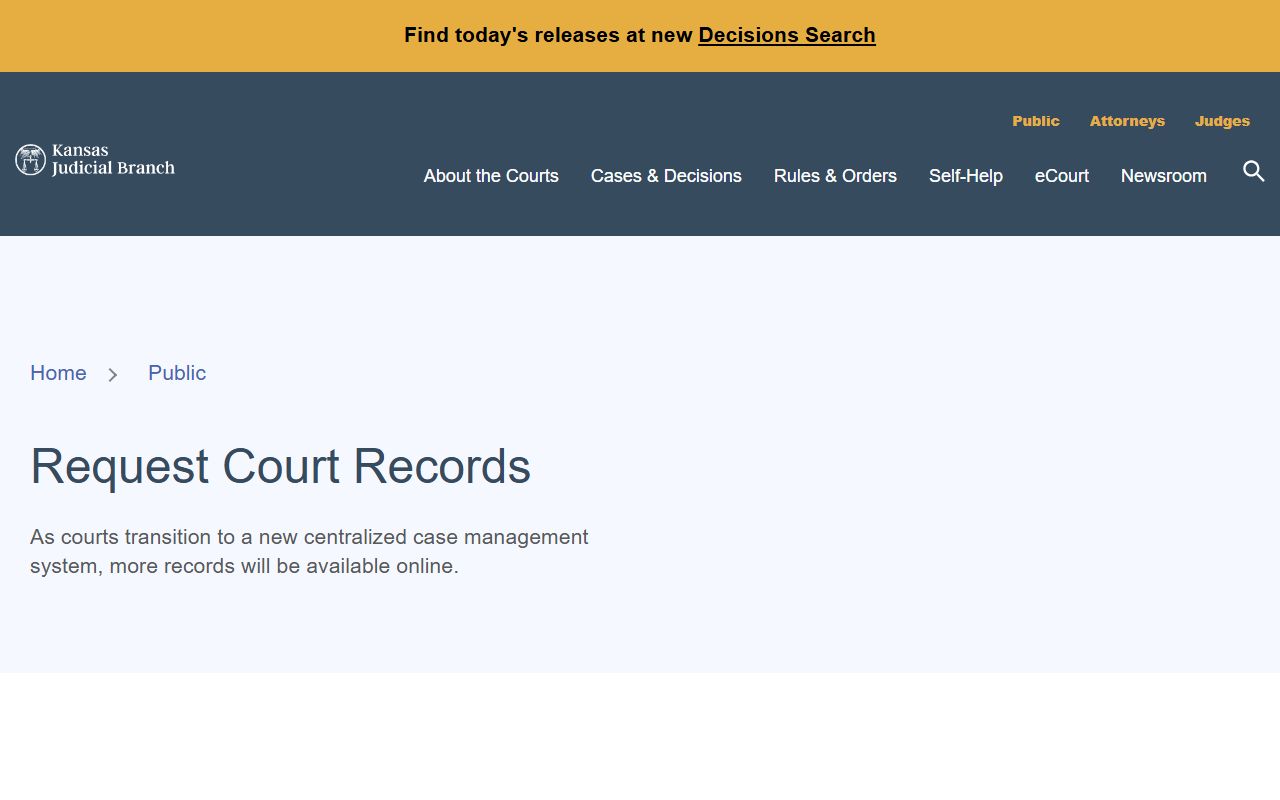 Doniphan County court records Kansas court records request page