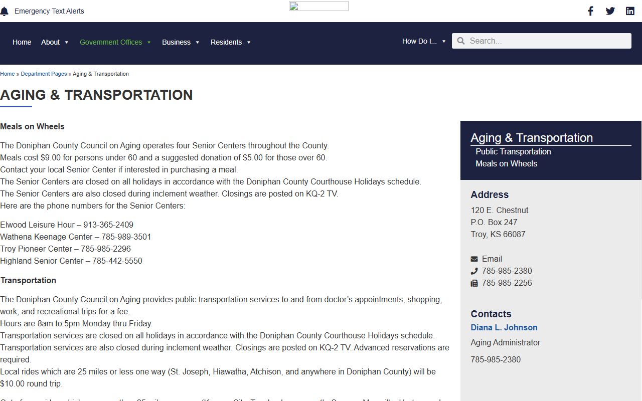Doniphan County court records transportation service