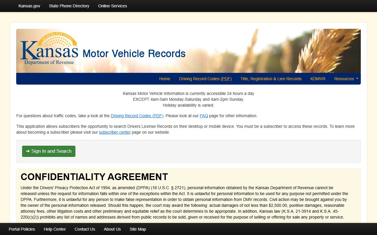 Doniphan County traffic court records Kansas MVR source