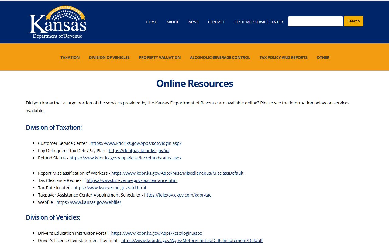Doniphan County traffic court records KDOR online services